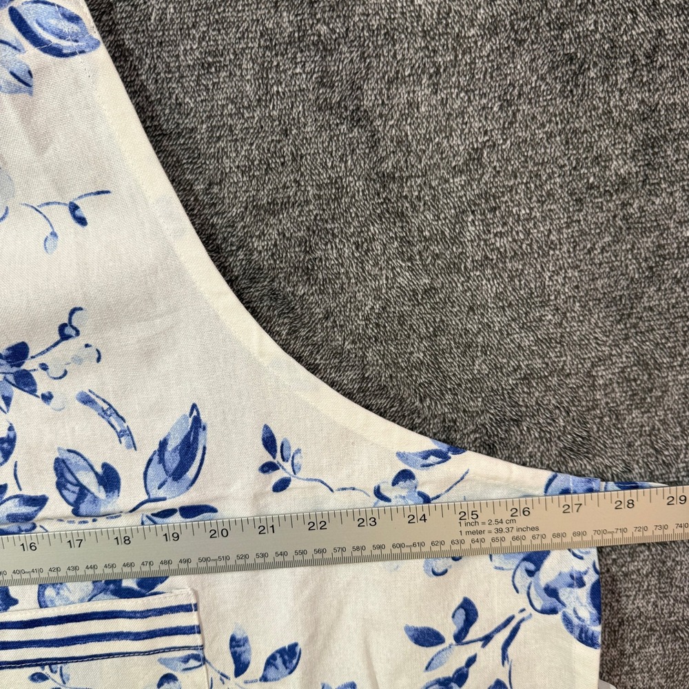 GreenGate Amanda Indigo Floral Cotton Apron Blue White Rose One Size NWT - Picture 8 of 8